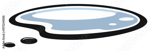 Abstract thought bubble with water reflection and dew drops, conceptual design element