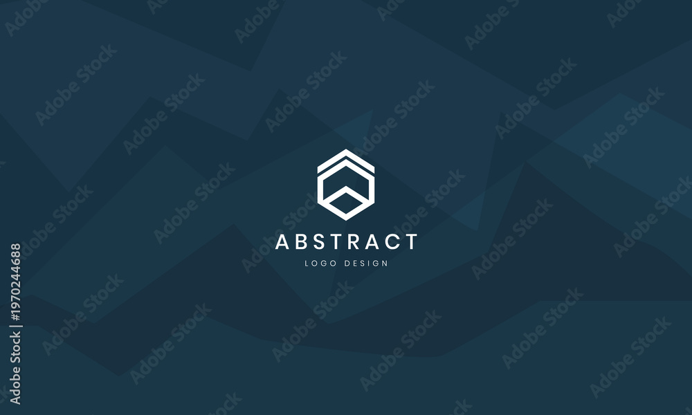 Fototapeta premium Modern hexagon logo design with abstract gradient background for branding and digital media