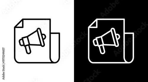 Press Release White Icon Set Design