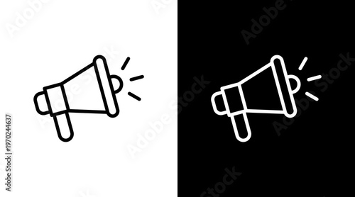 Megaphone White Icon Set Design