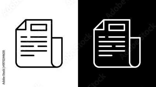 News Article White Icon Set Design