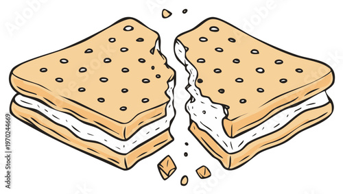 Cracked Graham Cracker Ice Cream Sandwich Delight