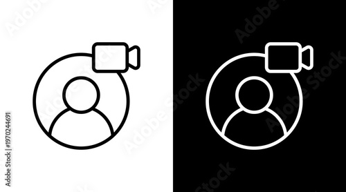 Video Call White Icon Set Design