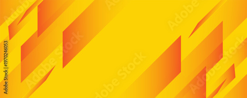 Modern Orange and Yellow Abstract Background with Dynamic Geometric Gradient Shapes, Bright Energy Header Design, Vibrant Minimalist Vector for Corporate Presentation, Web Banner, and Tech Poster.
