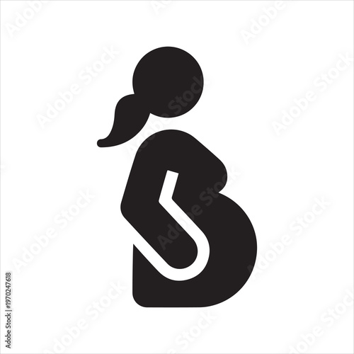 Pregnant Woman Icon. Pregnancy Mother Motherhood Baby Maternity Expecting Birth Belly Sign Symbol Artwork Graphic Illustration Clipart Vector Cricut