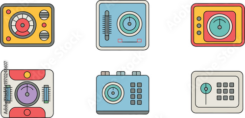 Autoclave line art, minimal abstract vector illustration