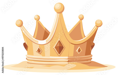 Golden Regal Crown Adorned with Jewels Represents Royalty and Power