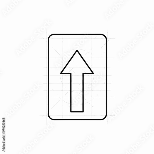 Upward Arrow Icon Design on Simple Background for Interface Icons, User Experience, Digital Applications, and Modern Web Design