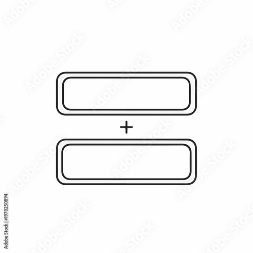 Interface Icons Representing Addition with Rectangular Shapes for User Interfaces, App Development, Web Design, and Graphic User Interface Projects