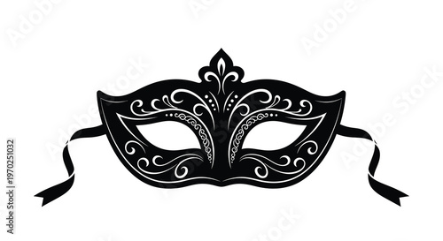Intricate venetian mask design with ornate details a striking silhouette