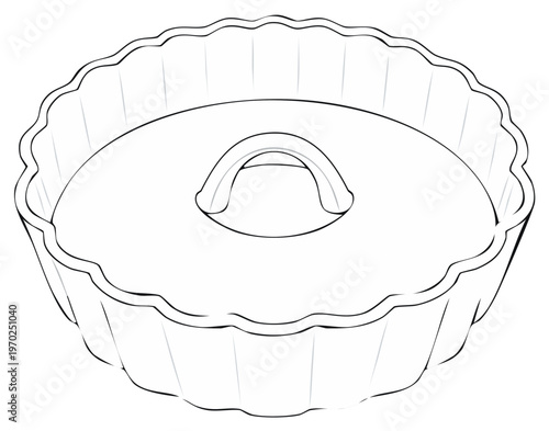 Round Fluted Baking Pan Removable Bottom Center Handle For Tarts Quiches Cakes