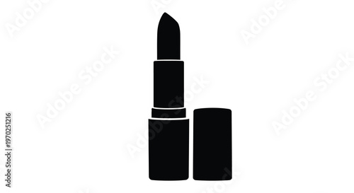 Black lipstick and container in a striking minimalist silhouette high quality