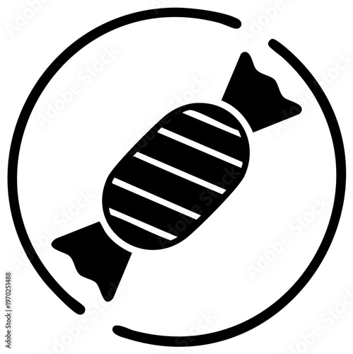 Minimalist wrapped candy icon sweet treat symbol for dessert and snack graphic design
