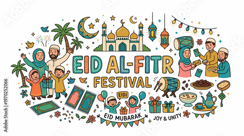 Eid Al-Fitr Festival Celebration Family Joy Unity