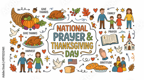 National Prayer & Thanksgiving Day Doodle Art