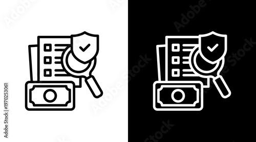 Security Audit White Icon Set Design