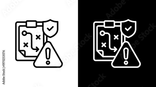 Contingency Plan White Icon Set Design
