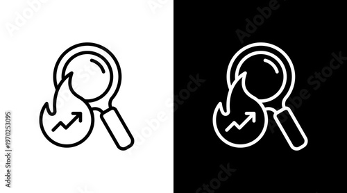 Trend Analysis White Icon Set Design