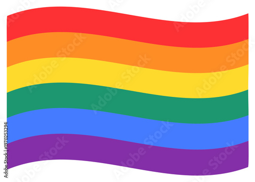 Waving Rainbow Pride Flag Symbolizing Diversity and Inclusion in Vibrant Colors
