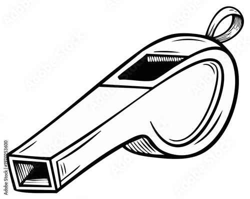 Illustration of a Simple Whistle Isolated on White