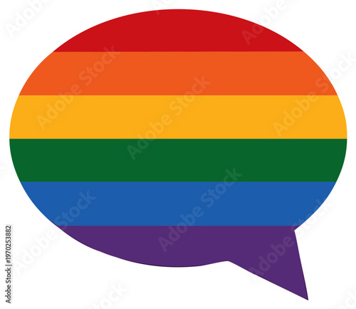 Rainbow Colors in Speech Bubble Shape Design Symbolizing Diversity And Inclusion of LGBTQ Community and Pride