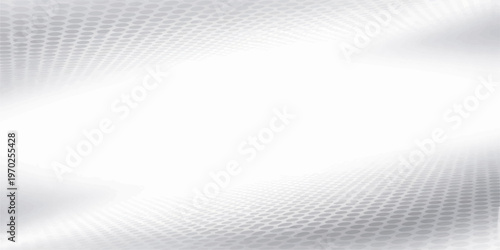 Abstract blue and grey vector illustration featuring a wave pattern of halftone dots and motion lines for a modern technology business backdrop design