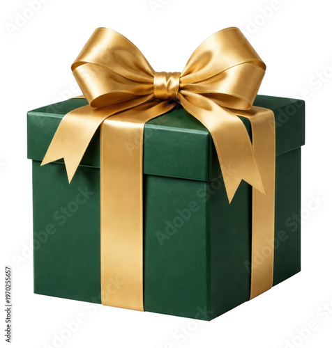 PNG Elegant green gift box