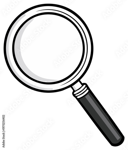 Magnifying glass illustration depicting search, investigation, or exploration for vector usage in design projects.