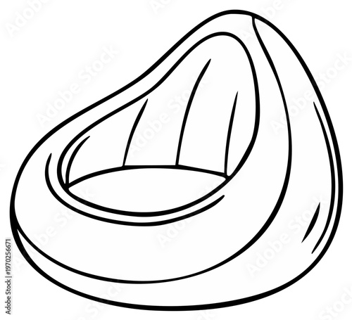 Minimalist outline of a bean bag chair for comfort and relaxation