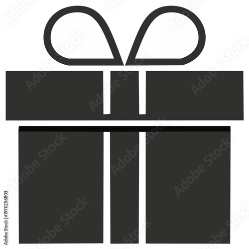 Simple Icon of a Gift Box Tied with a Ribbon Bow