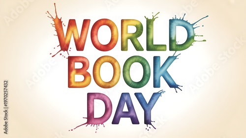 Colorful world book day celebration with vibrant letters and artistic design