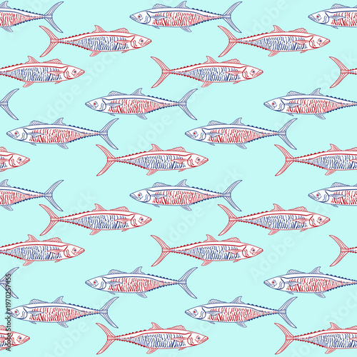 Vector Hand drawn illustration colourful of summer,coastal,Graphic elements. seamless patterns for fabric, textiles, clothing, wrapping paper, backdrop, banner, illustration, abstract backgrounds.

