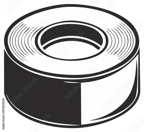 Simple illustration of a roll of adhesive tape with a hollow center