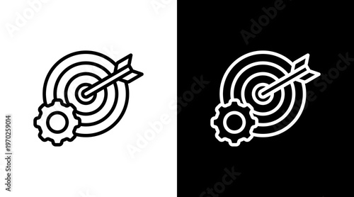 Goal Setting White Icon Set Design