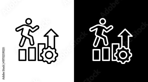 Upskilling White Icon Set Design