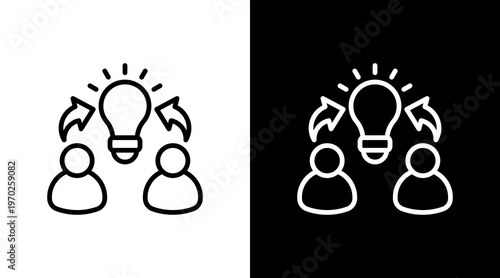 Bild auf Leinwand Knowledge Sharing White Icon Set Design
