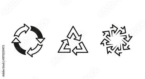 Recycle Symbols Set: Eco-Friendly Icons for Sustainability and Environmental Protection