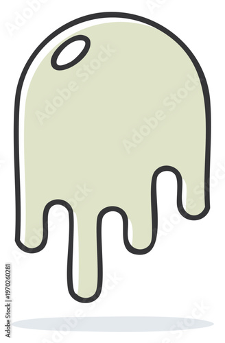 Ghostly amorphous shape with dripping edges and a subtle eye like opening at the top