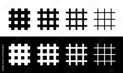 A bars icon. A symbol of arrest, punishment, or imprisonment. A symbol of prison, police, or a bandit. An attribute of a prison cell, a barrier, or law enforcement. Vector.