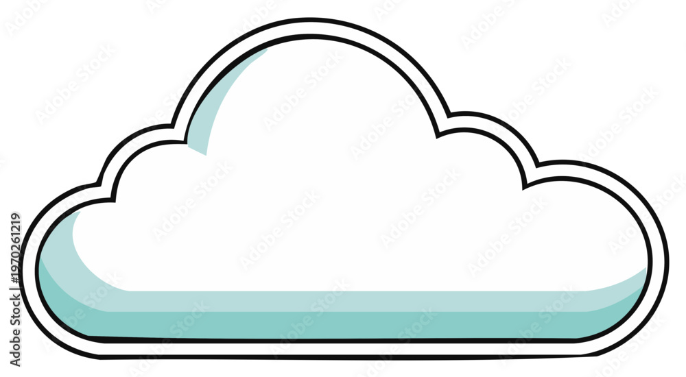 Fototapeta premium Simple cloud vector icon for weather forecast or data storage design elements