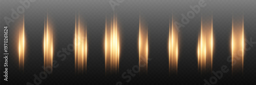 Golden glowing light streaks creating abstract effect overlay