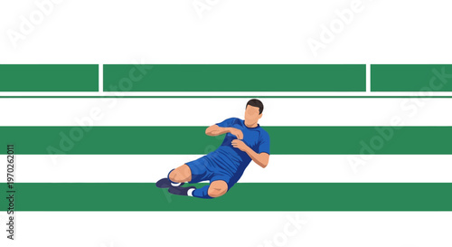 Soccer Player Sliding on the Field.