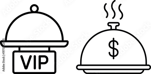 Contrast between vip and premium dining service icons