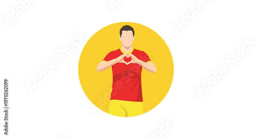 Man Making Heart Shape with Hands.