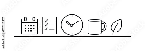 Minimalist daily routine planning and habit consistency for maintaining structure and achieving small continuous improvements, calendar page