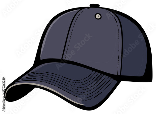 Navy Baseball Cap, Vector Illustration