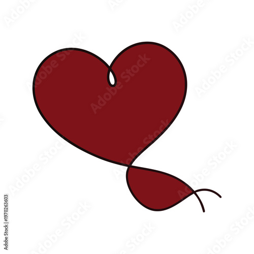 valentine heart continuous vector