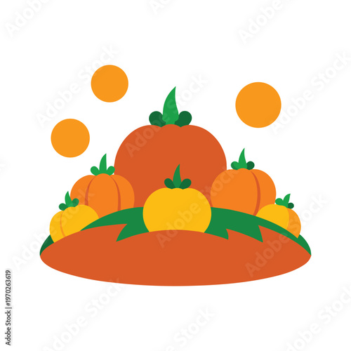 pumpkin patch flat vector