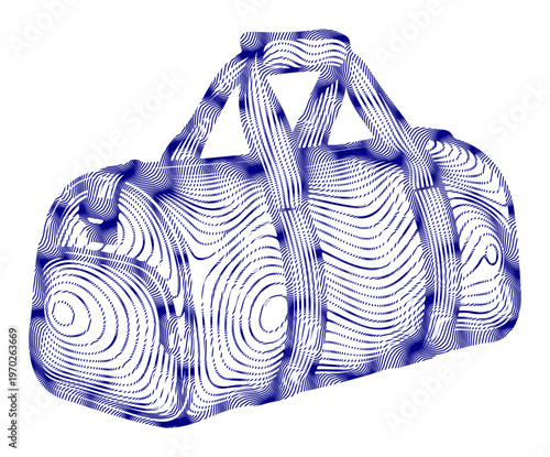 Blue duffel bag, gym bag, travel bag, vector luggage