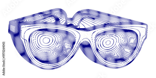 Blue glasses, vector illustration, eyewear, fashion accessory, optical